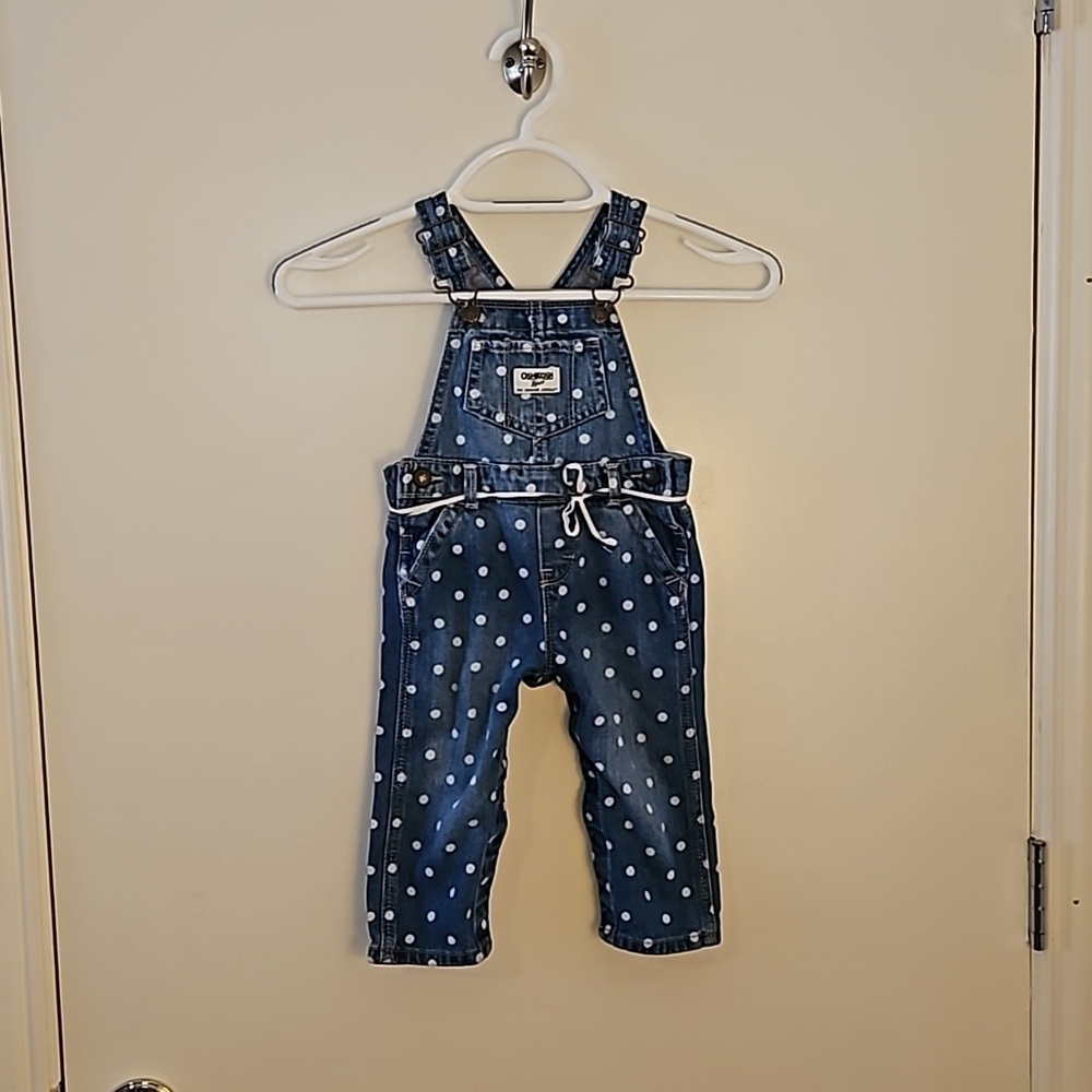 VTG OshKosh B’gosh Polka Dot Denim Overalls - Picture 2 of 9